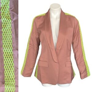 NWT Wildfang Empower Colorblock Tux Blazer Neon Mesh